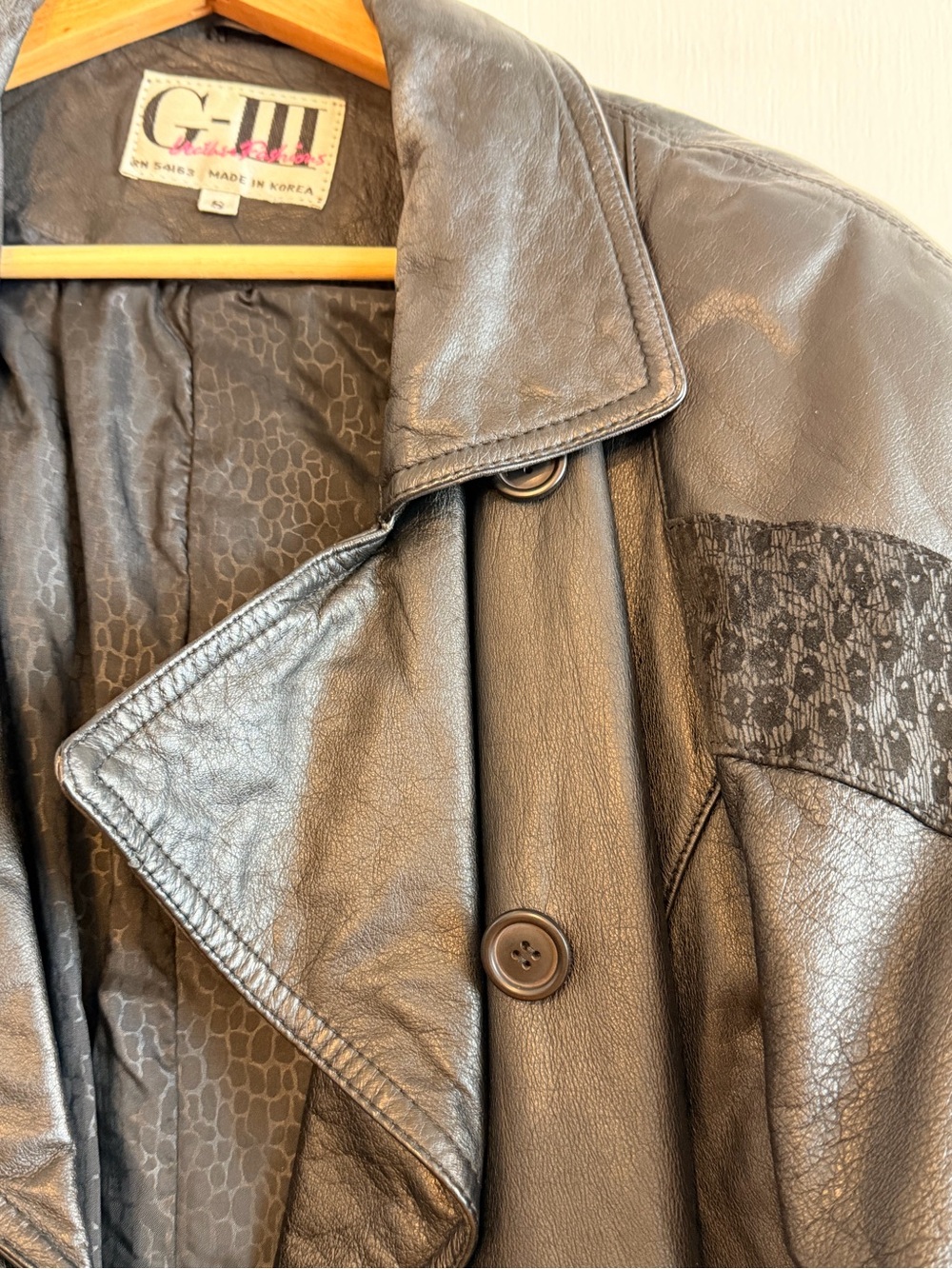 G-III Women's Black Leather Trench Coat - Picture 2 of 13